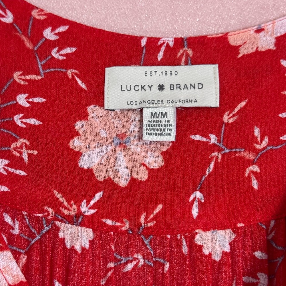 Lucky Brand Red Floral Midi Dress - Picture 3 of 8